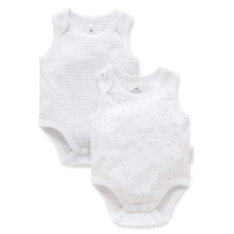 Purebaby 2 Pack Singlet Bodysuit image number 4